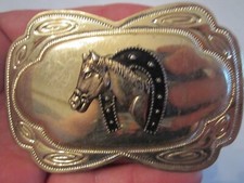 FIVELA DE CINTO TEMA SAPATO CAVALO E CAVALO - 3 3/4" X 2 1/2" - GW-5 comprar usado  Enviando para Brazil