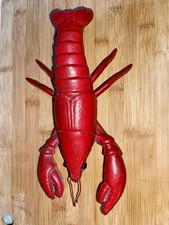 Usado, Ferro Fundido Lagosta Vermelha 10" Decoração Náutica Sealife Peso de Papel Muito Legal! comprar usado  Enviando para Brazil