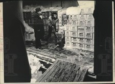 Foto de imprensa William Ives & Mike Chiera no freezer no Menands Market, Nova York comprar usado  Enviando para Brazil