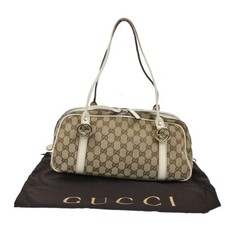Bolsa de mão GUCCI logotipo padrão GG couro lona marrom GHW 67FB640 comprar usado  Enviando para Brazil