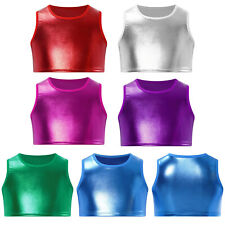 Usado, Sutiã esportivo infantil feminino brilhante dança crop top ginástica atlética colete regata blusa comprar usado  Enviando para Brazil