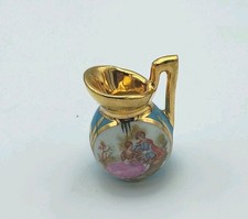Mini Jarro/Jarro Limoges França Azul com Detalhes de Ouro 24kt Cerâmica Osso China comprar usado  Enviando para Brazil
