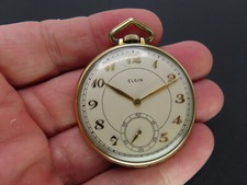 Relógio de bolso 1942 Elgin 546, 15j 10s, 10K RGP OF, limpo/funciona comprar usado  Enviando para Brazil