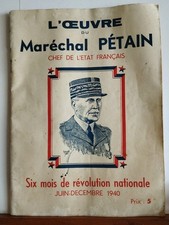 Oeuvre maréchal pétain d'occasion Oeuvre maréchal pétain d'occasion  Limoges-