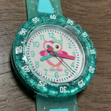 Relógio Swatch flik flak meninas crianças pulseira verde rosa design coruja suíço comprar usado  Enviando para Brazil