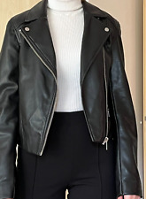 Schwarze kunstlederjacke biker gebraucht kaufen  Teltow