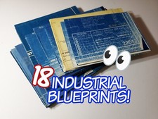 Vintage industrial blueprints usato  Spedire a Italy