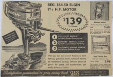 Vintage 1956 ELGIN Motor Barco Motor Jornal Impressão Anúncio comprar usado  Enviando para Brazil