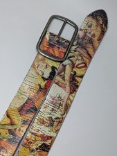 Cinto de couro colorido vintage American Belt Company com meninas, tamanho 85 comprar usado  Enviando para Brazil