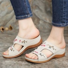 Sandálias femininas antiderrapantes verão casual ortopédica biqueira aberta sapatos de praia tamanho comprar usado  Enviando para Brazil