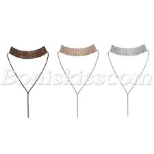 Gargantilha feminina brilhante Bling completa strass colar corrente festa de casamento comprar usado  Enviando para Brazil