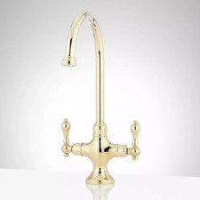 Usado, Torneira de barra Signature Hardware Isabel furo único pescoço de ganso latão polido comprar usado  Enviando para Brazil