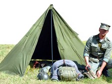 Vintage Militar TENDA Lavvu Conjunto 2 Pessoas Meio Poncho Abrigo Lona Exército Polonês s2 comprar usado  Enviando para Brazil