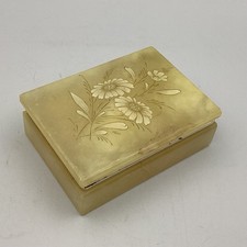 Caixa de bugigangas vintage genuína floral de alabastro assinada Itália (C3) NS#8826 comprar usado  Enviando para Brazil