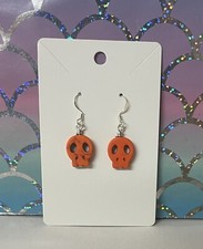 Orange skull earrings. for sale  TIVERTON