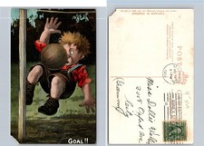 Cartão postal surpresa de bola de futebol menino pós-desenho animado, usado comprar usado  Enviando para Brazil