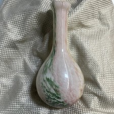 Vaso de vidro vintage Murano Itália Lavorazione Arte verde rosa amarelo branco arte 10", usado comprar usado  Enviando para Brazil