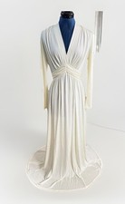 Vestido feminino vintage anos 70 marfim discoteca festa gala maxi crepe comprar usado  Enviando para Brazil
