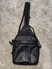 Black leather backpack for sale  OLDBURY