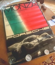 Pôster vintage original de 1970 Porsche Monza Racing  comprar usado  Enviando para Brazil