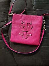 Bolsa de ombro Tommy Hilfiger assinatura couro rosa quente tiracolo corrente dourada comprar usado  Enviando para Brazil