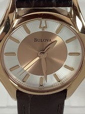 Bulova Classic relógio feminino ouro rosa mostrador branco couro marrom 28 mm 97L112-SDV comprar usado Bulova Classic relógio feminino ouro rosa mostrador branco couro marrom 28 mm 97L112-SDV comprar usado  Enviando para Brazil