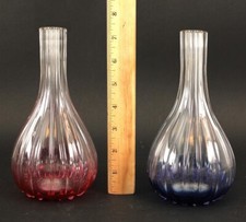 2 garrafas antigas de barbeiro de vidro degradê azul cranberry e cobalto sopradas à mão sem reserva comprar usado  Enviando para Brazil