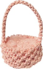 Cesta de ovos de Páscoa de crochê rosa pequena feita à mão decoração de primavera comprar usado  Enviando para Brazil
