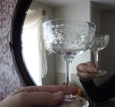 Antique edwardian etched for sale  LIVERPOOL