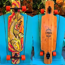 Omen Longboards A Koi Fish completo Drop Through Longboard Skateboard 9,5” X 38” comprar usado  Enviando para Brazil