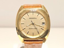 RELÓGIO DE QUARTZO MASCULINO VINTAGE RARO JUBILEU LUXO BANHADO A OURO 37mm ALEMANHA "PORTA" 2000 comprar usado  Enviando para Brazil