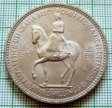 Usado, GRANDE COROA DE COROAÇÃO BRITÂNICA ELIZABETH II 1953 Rainha a Cavalo UNC Lustre comprar usado  Enviando para Brazil