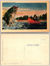Cartão postal First One I Caught pesca canoa lago peixes saltadores comprar usado  Enviando para Brazil