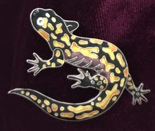 Usado, BROCHE VINTAGE ZARAH esmalte tigre salamandra lagarto manchado prata esterlina 925 comprar usado  Enviando para Brazil