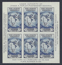 Folha de exposição de selos nacionais dos EUA - James A. Farley, Byrd Expedition 735 - 1934 comprar usado  Enviando para Brazil