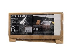 Kit de pia de cozinha Elkay HD320874LFR 15" cetim drop-in aço inoxidável amassado na extremidade direita comprar usado  Enviando para Brazil