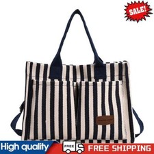 Bolsa tote feminina listrada alça ajustável lona bolsa diária (azul) #g comprar usado  Enviando para Brazil