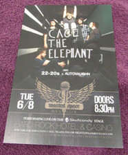 2010 Cage the Elephant Concert Hard Rock Las Vegas cartão folheto promocional 5"x7", usado comprar usado  Enviando para Brazil