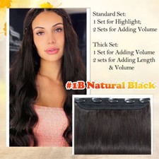 CLEARANCE Clipe de Uma Peça em Extensões de Cabelo Humano 100% Remy Destaque Remy 24" comprar usado  Enviando para Brazil