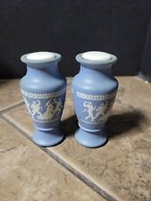 Agitadores de sal e pimenta Milmar Industries Glass Grécia azul/branco estilo Wedgewood comprar usado  Enviando para Brazil