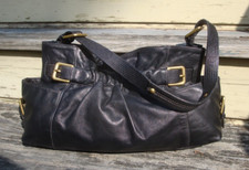 Bolsa de mão KENNETH COLE NEW YORK de couro preta bolsa de ombro motociclista hobo comprar usado  Enviando para Brazil