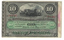 EL BANCO Espanol De La Isla 10 PESOS 1896 Plata Vintage America comprar usado  Enviando para Brazil