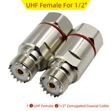Conector fêmea SO239 UHF para cabo coaxial corrugado de 1/2 polegada ANDREW LDF4-50A, usado comprar usado  Enviando para Brazil