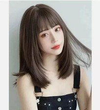 Perucas femininas de cabelo humano marrom escuro glamour moda real nova 18 polegadas comprar usado  Enviando para Brazil