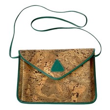 Bolsa de mão Alain Laz couro verde cortiça corpo cruzado pares franceses vinho vintage comprar usado  Enviando para Brazil