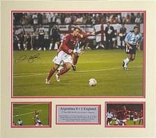 Inglaterra David Beckham Montado Assinado Pênalti Gol Argentina 2002 Copa do Mundo Certificado de Autenticidade comprar usado  Enviando para Brazil