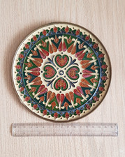 Wandteller messing emaille gebraucht kaufen  Herten