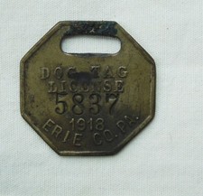 Etiqueta de licença de cachorro 1918 Erie County Pennsylvania comprar usado  Enviando para Brazil