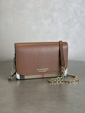 Bolsa de mão Burberry couro lona tiracolo corrente cor marrom comprar usado  Enviando para Brazil