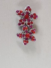 Broche/clipe de cabelo vermelho floral de strass comprar usado  Enviando para Brazil